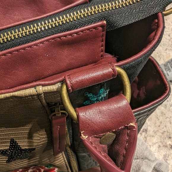 DESIGUAL Vinyl Floral Handbag with Varied Colours and Textures - Picture 13 of 15